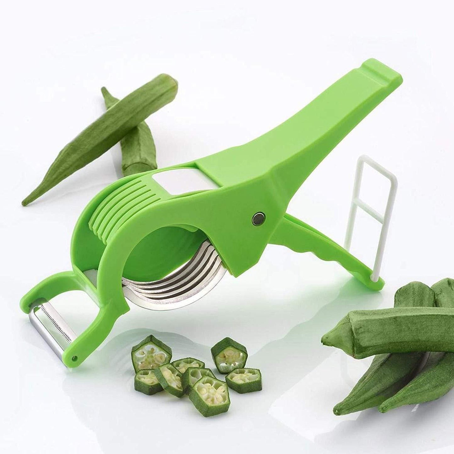 2 in 1 Vegetable Cutter With 5 Sharp Blade & Peeler