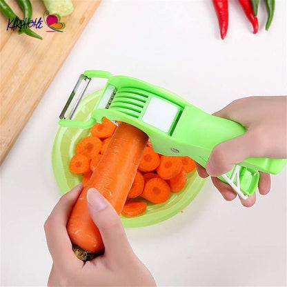 2 in 1 Vegetable Cutter With 5 Sharp Blade & Peeler