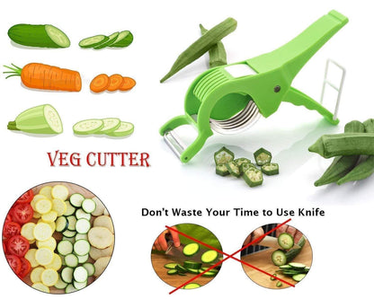 2 in 1 Vegetable Cutter With 5 Sharp Blade & Peeler